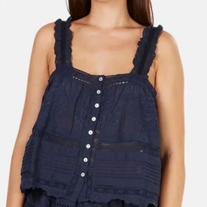 Loveshackfancy navy sully top!!!